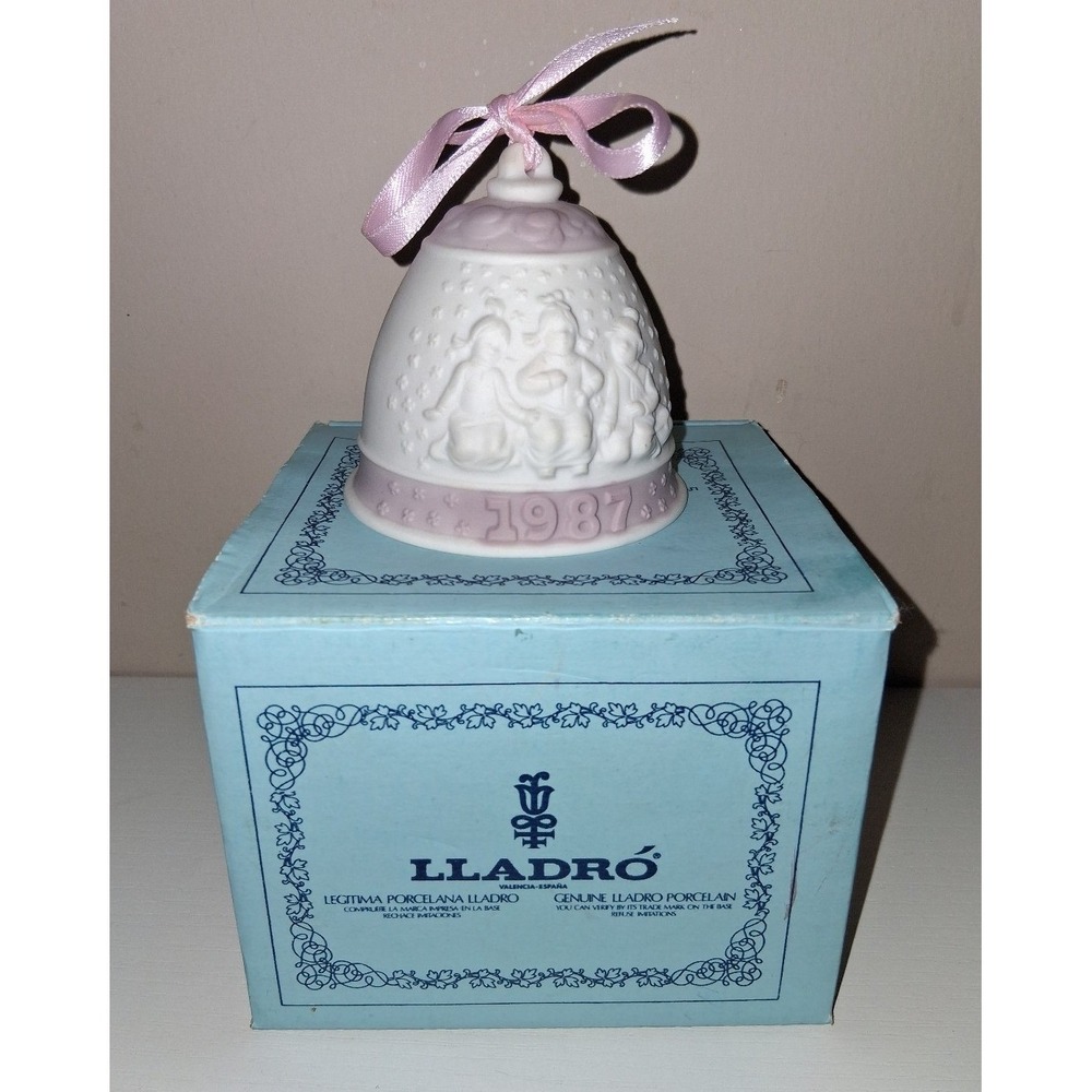 Lladro Porcelain Christmas Bell Ornament • 1987 • First Edition • With Box